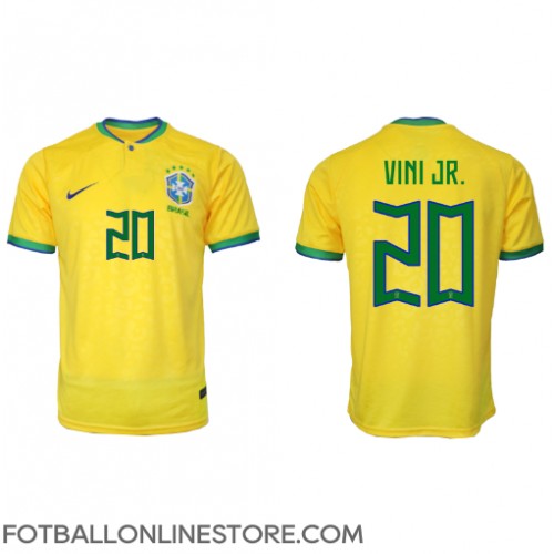 Billige Brasil Vinicius Junior #20 Hjemmetrøye VM 2022 Kortermet
